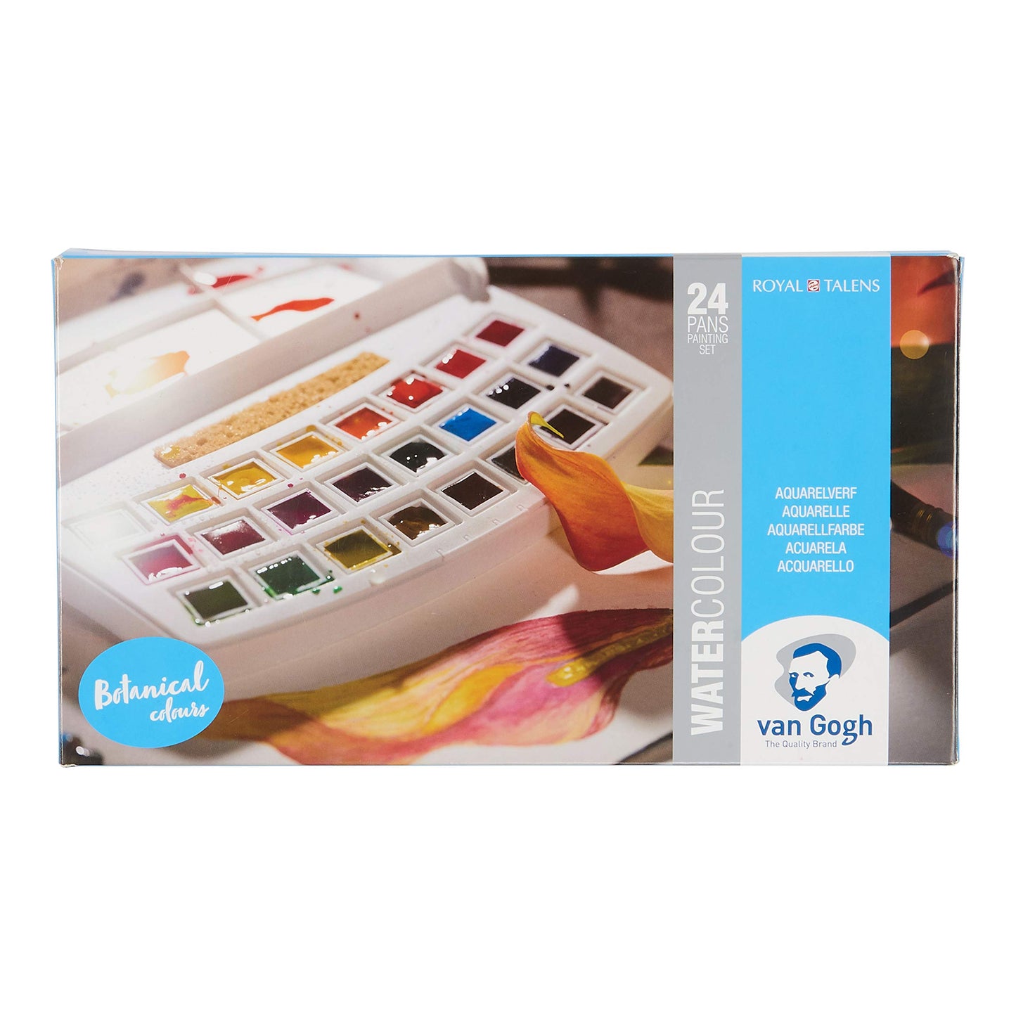 Van Gogh Watercolor Paint Set, Plastic Pocketbox, 12-Half Pan + 3-Half Pan Bonus General Selection