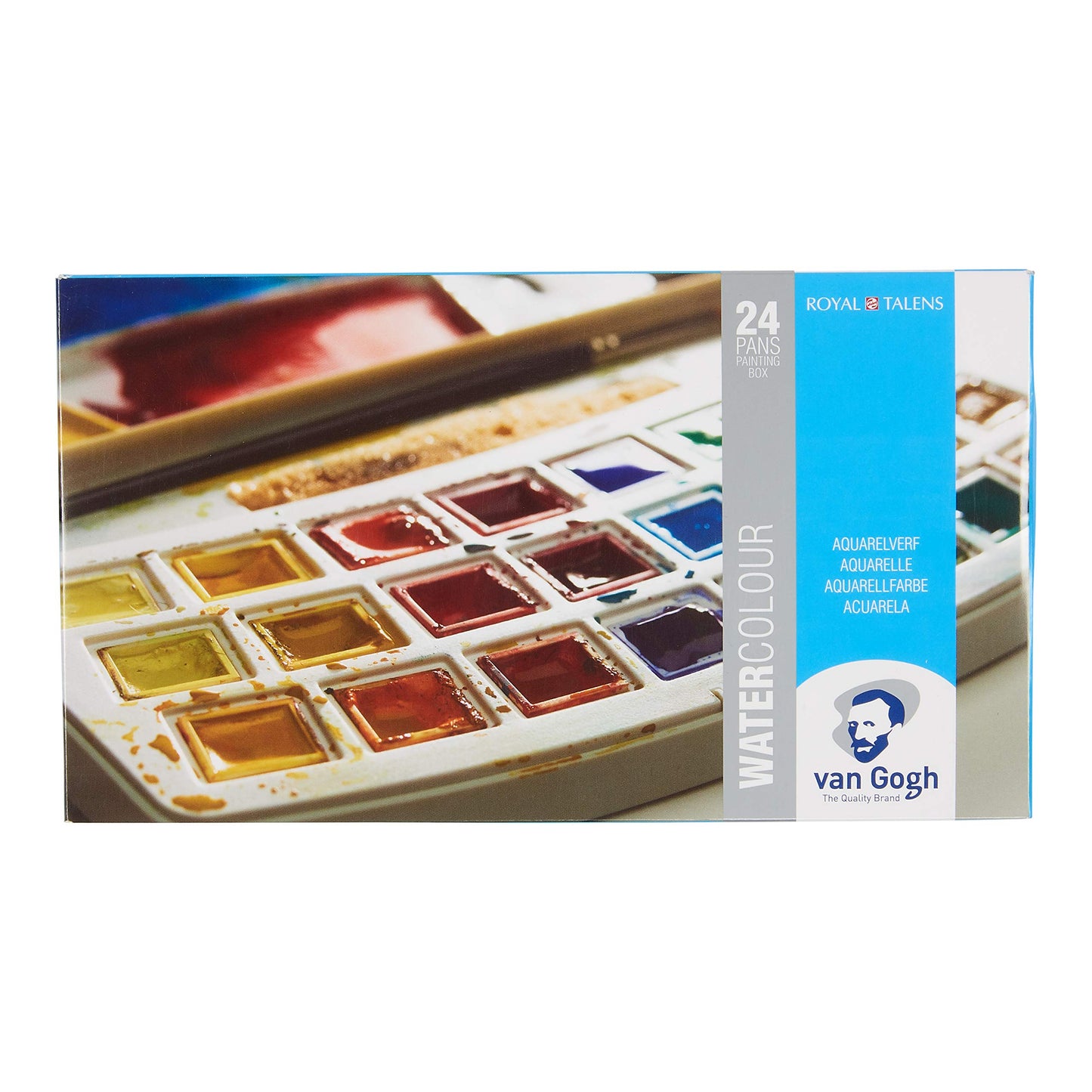 Van Gogh Watercolor Paint Set, Plastic Pocketbox, 12-Half Pan + 3-Half Pan Bonus General Selection