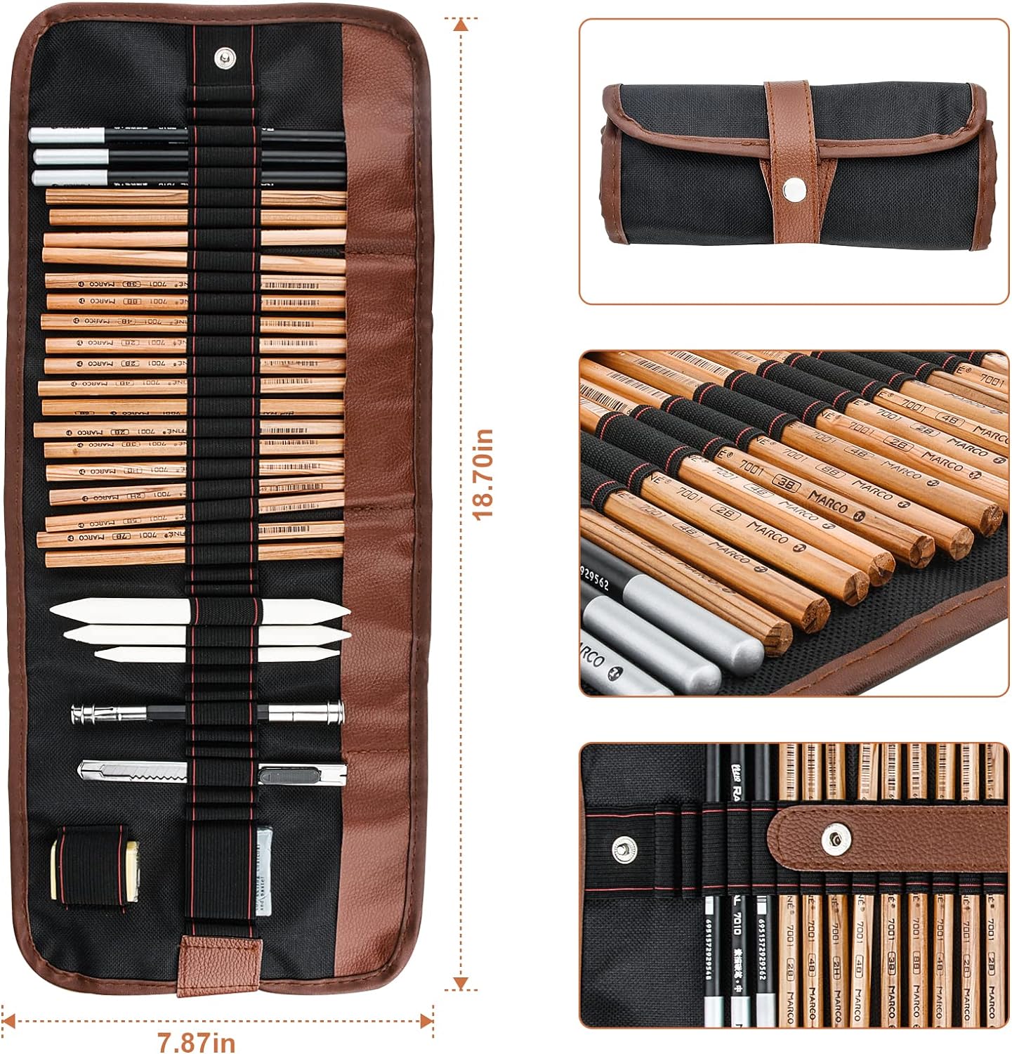 YunQiDeer Drawing Pencils Art Supplies for Beginners & Adults | Professional Charcoal & Graphite, Sketching Pencil Kit for Blending Shading