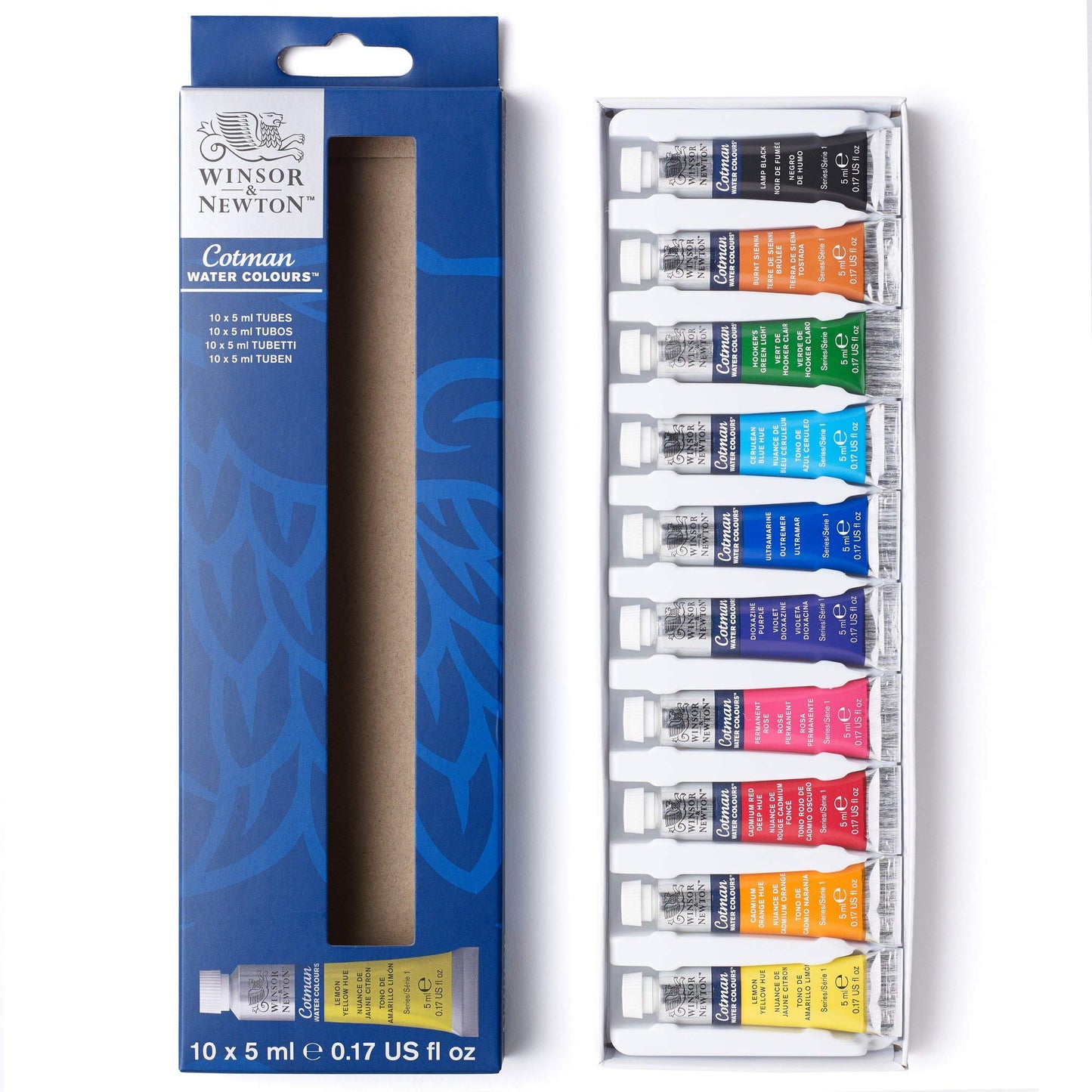 Winsor & Newton Cotman Watercolor Paint Set, Field Pocket Set, 12 Half Pan w/ Brush, Sponge, Bottle