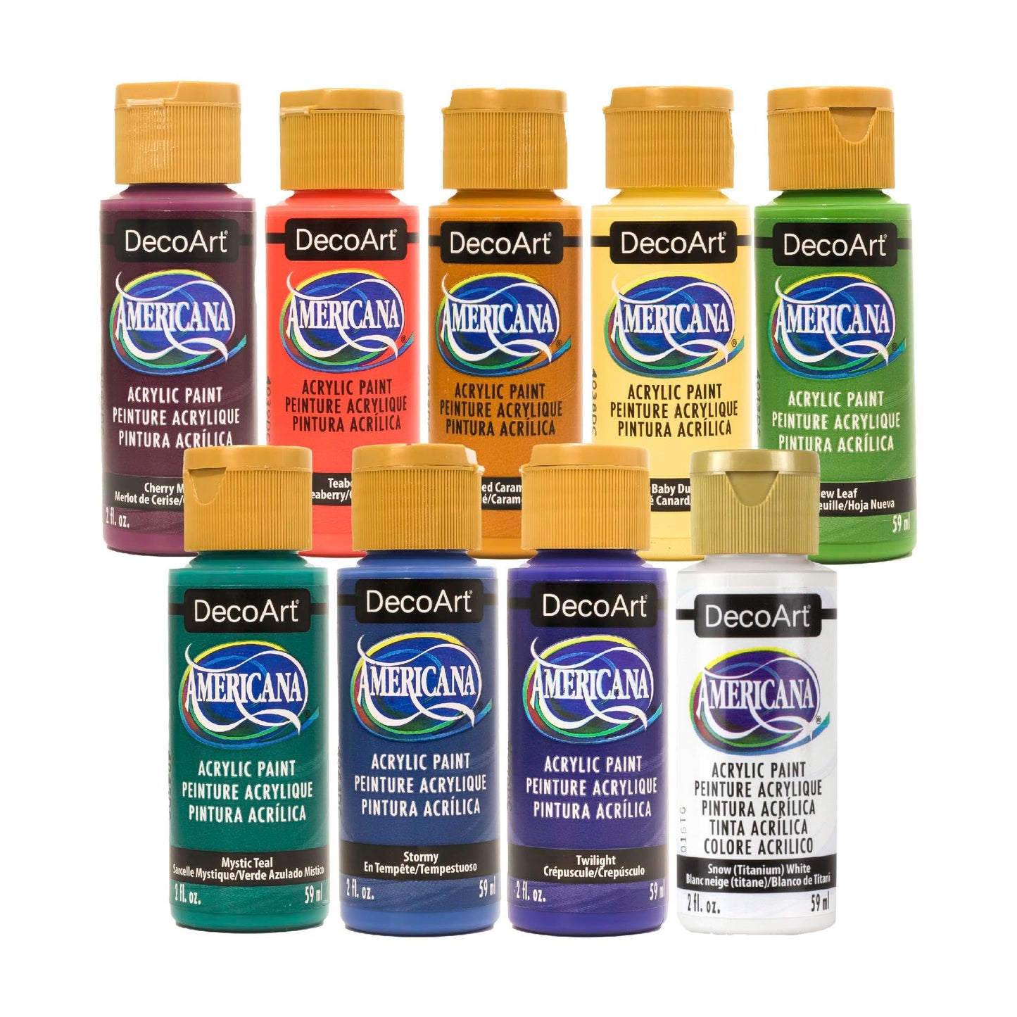 DecoArt Americana Acrylic Paint Set – Popular Colors, 18 Bottles (2 fl oz) – Art and Craft Acrylic Paints for Canvas, Wood, and More
