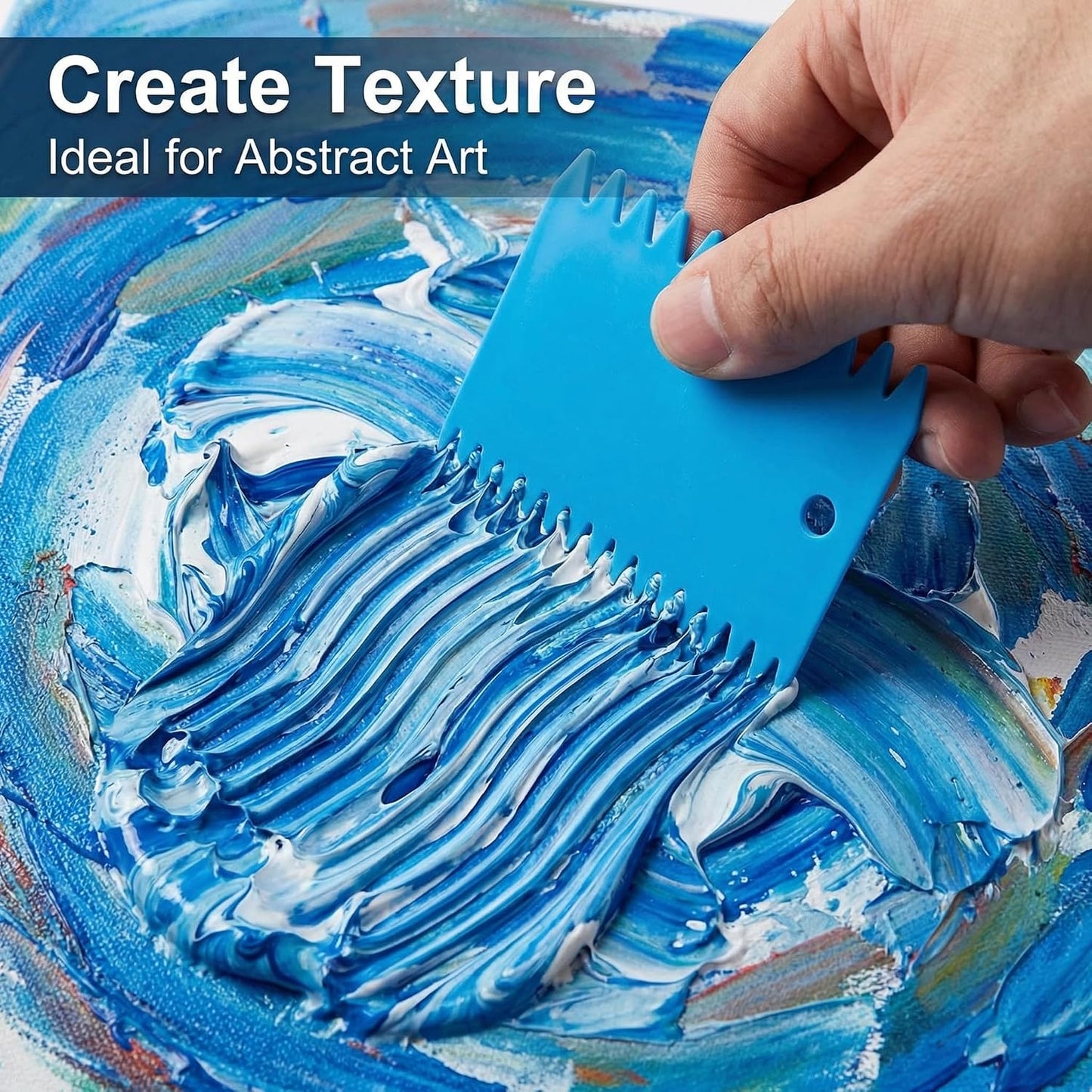 7Pcs Textured Art Supplies Kit Paint Scrapers for Drawing Artists Acrylic Painting Texture Tools Canvas Spatula Set for DIY Crafts Learning Knife Pottery Oil Painting