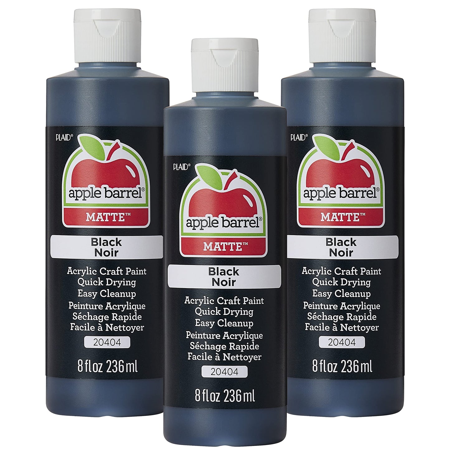 Apple Barrel Acrylic Paint in Assorted Colors (8 Ounce), 20404 Black- (Pack of 1)