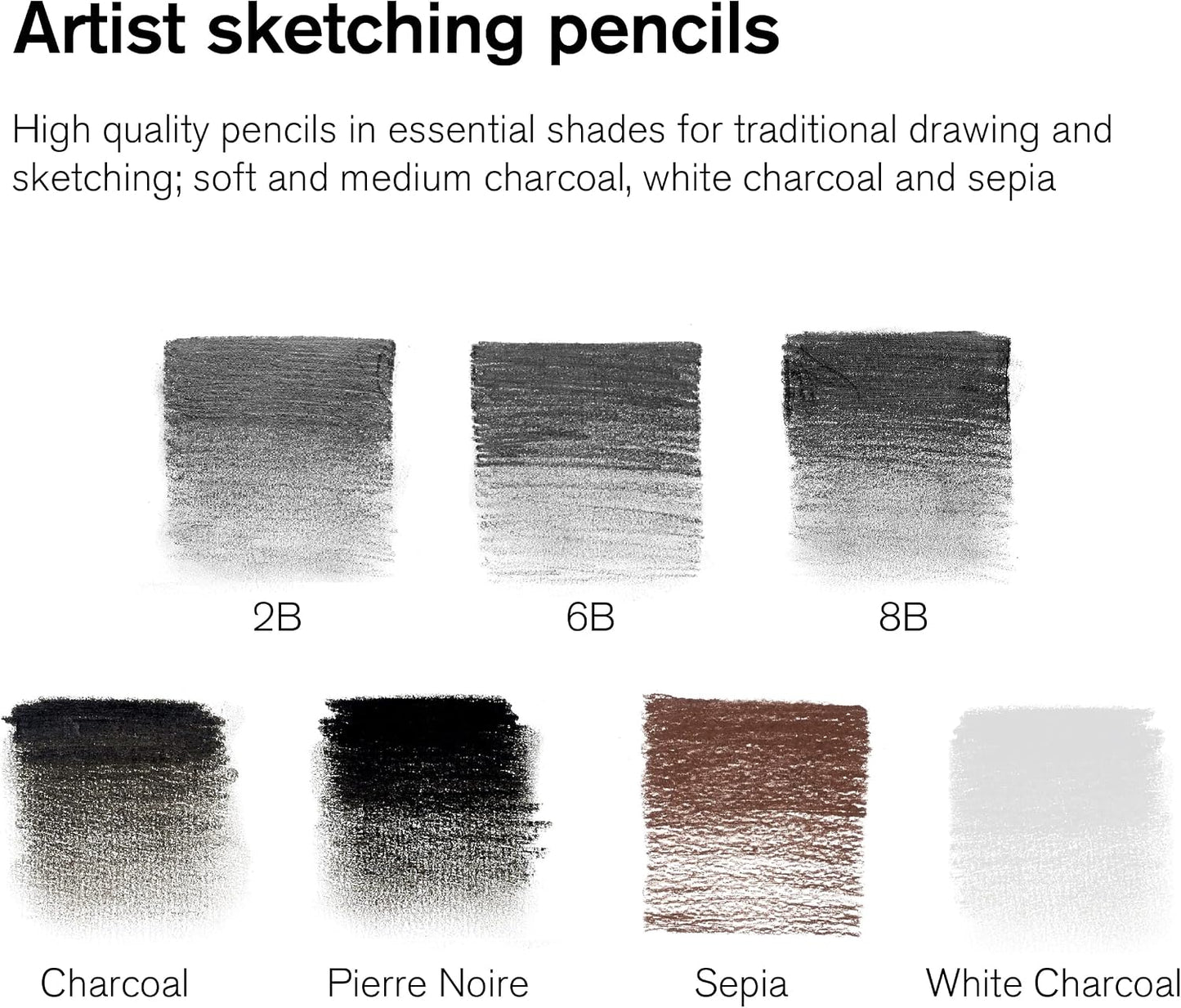 Winsor & Newton Studio Collection Artist Pencils, Sketching Pencils, Set of 10